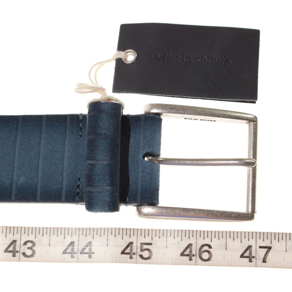 Veneta Cinture NWT Classic Belt Size 100 (US 38) in Blue Suede Leather